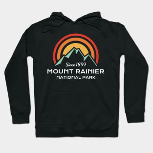 Mount Rainier National Park Retro Sticker Hoodie